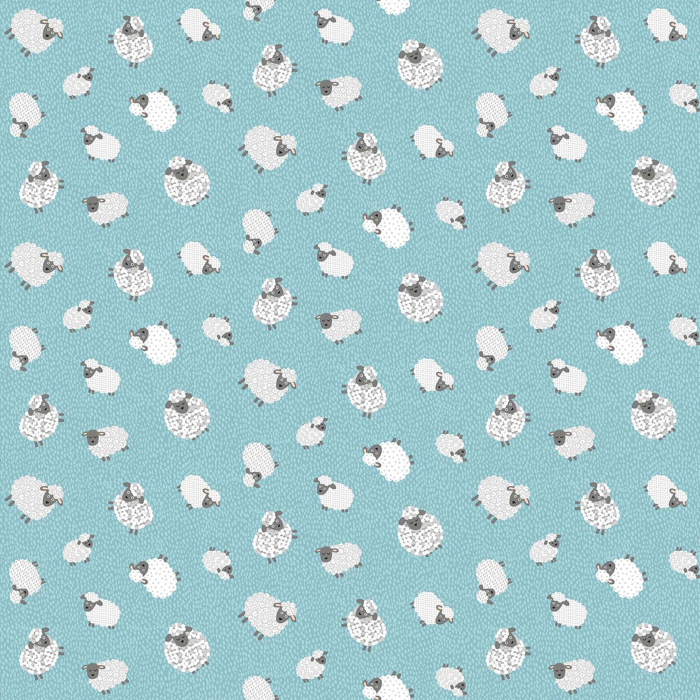 Fun On The Farm Woolly Sheep Blue M068B by Makower Fabrics (sold in 25cm increments)
