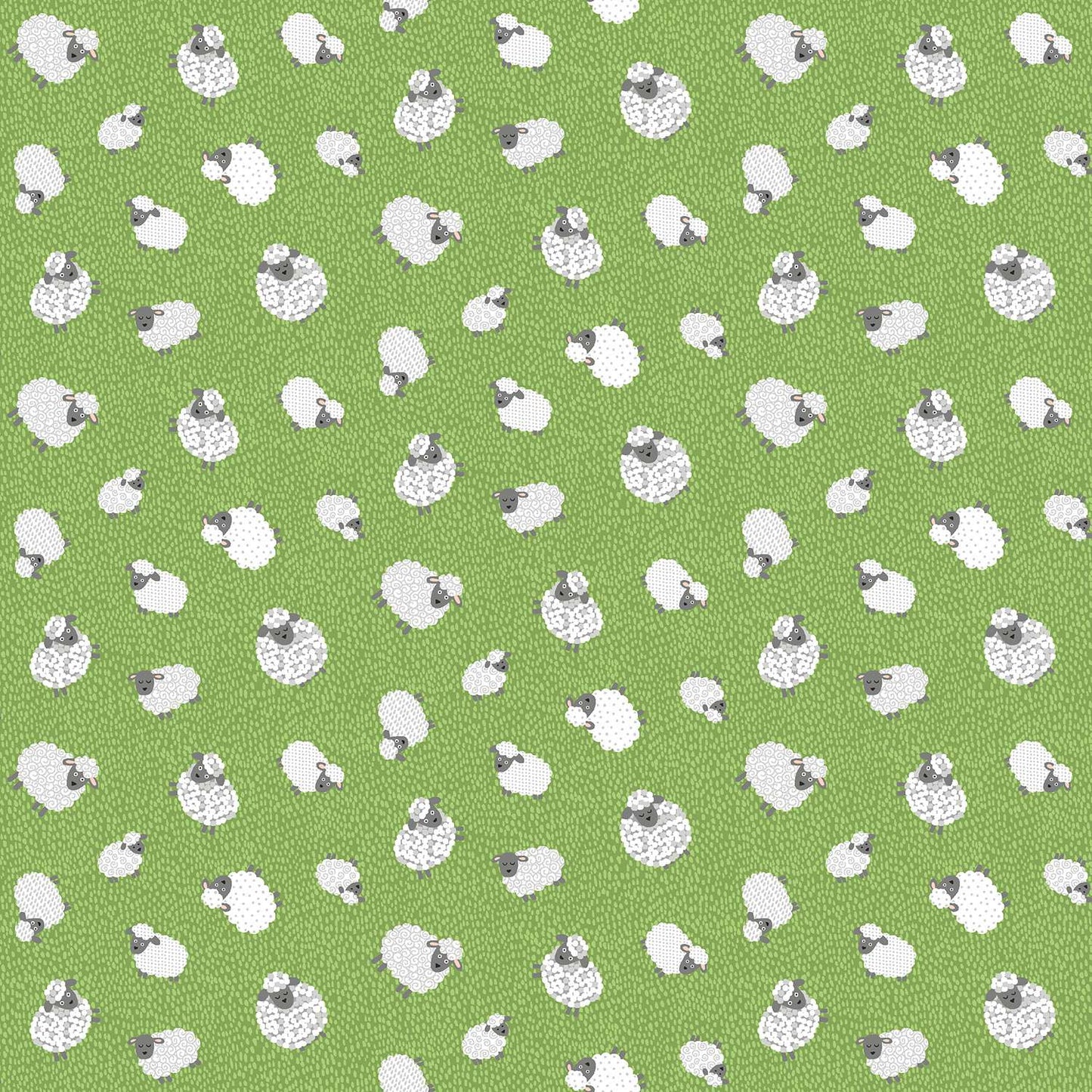 Fun On The Farm Woolly Sheep Green M068G by Makower Fabrics (sold in 25cm increments)