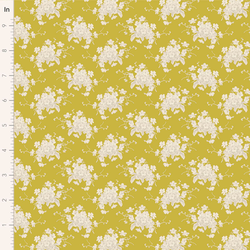 Sunday Brunch White Flower Sour Yellow 100590 by Tilda (sold in 25cm increments)