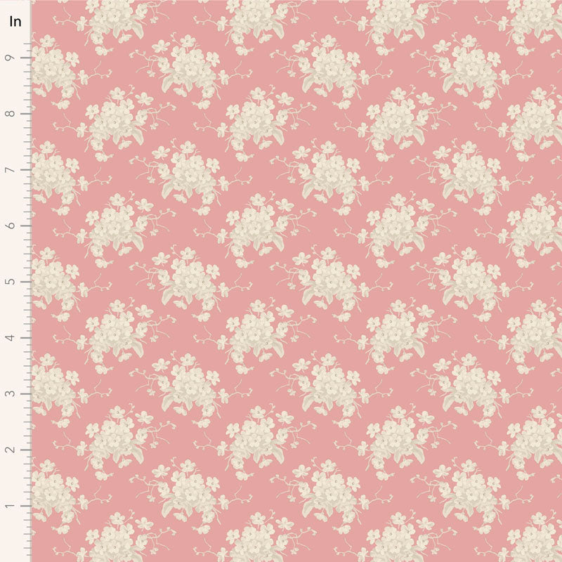 Sunday Brunch White Flower Pink 100591 by Tilda (sold in 25cm increments)