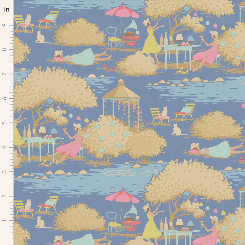 Sunday Brunch Blue 100596 by Tilda (sold in 25cm increments)