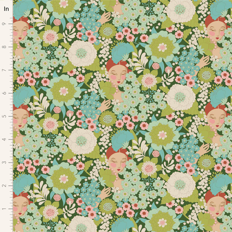 Wallflower Green 100605 by Tilda (sold in 25cm increments)