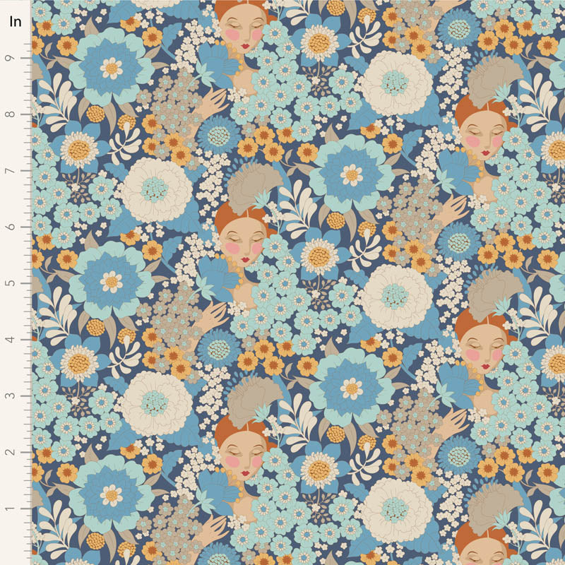 Wallflower Blue 100607 by Tilda (sold in 25cm increments)