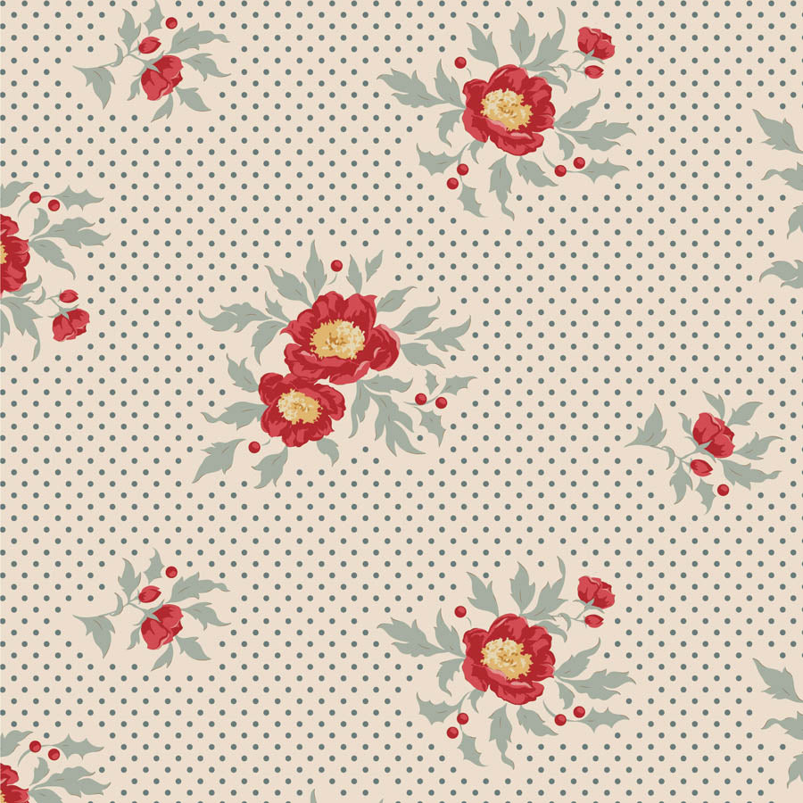 Tilda Merry Little Christmas Joy Blue 100628 (sold in 25cm increments)