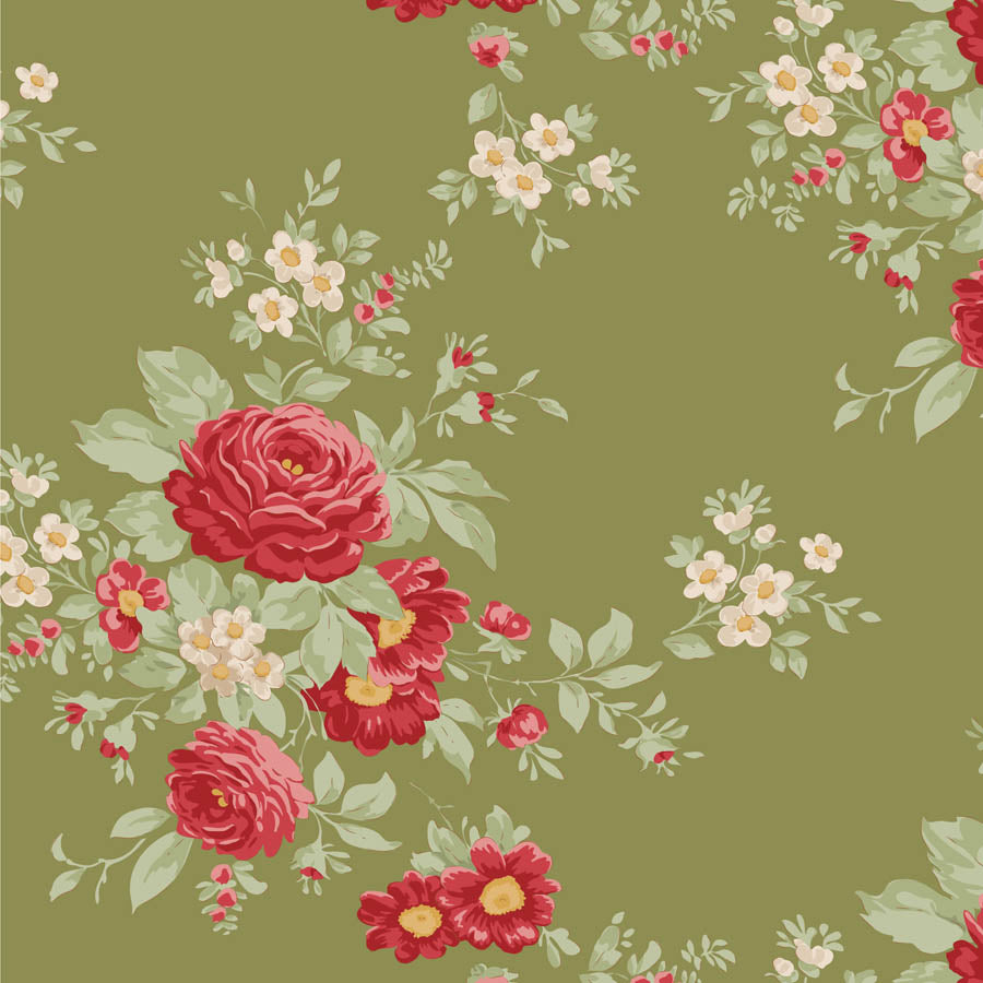 Tilda Merry Little Christmas Carol Moss 100631 (sold in 25cm increments)