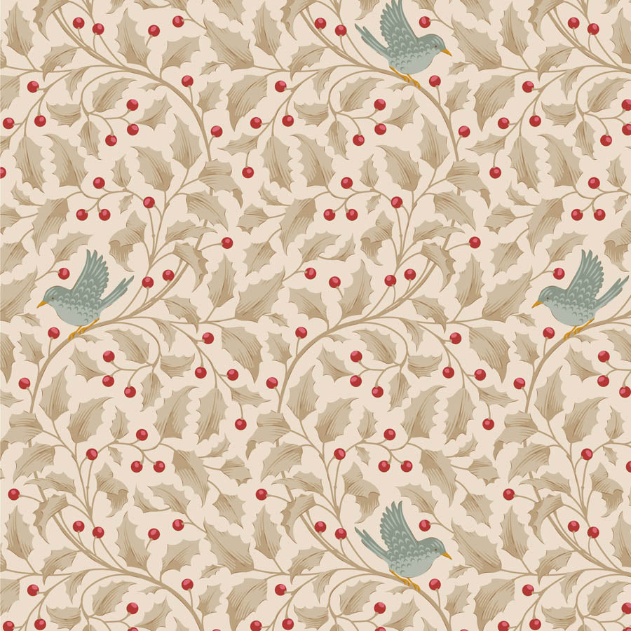 Tilda Merry Little Christmas Holly Clay 100636 (sold in 25cm increments)