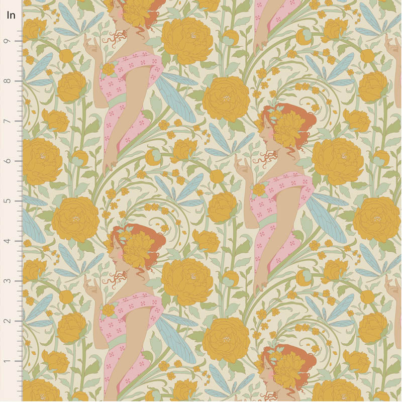Songbird Aubrey Mustard 100656 by Tilda (sold in 25cm increments)