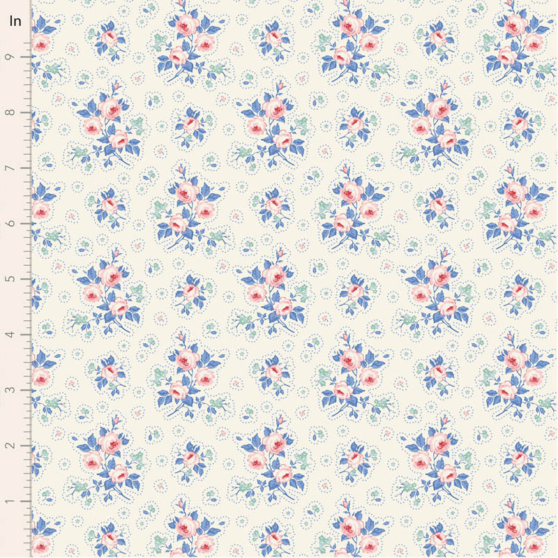 Something Blue First Kiss Cream 100669 by Tilda (sold in 25cm increments)