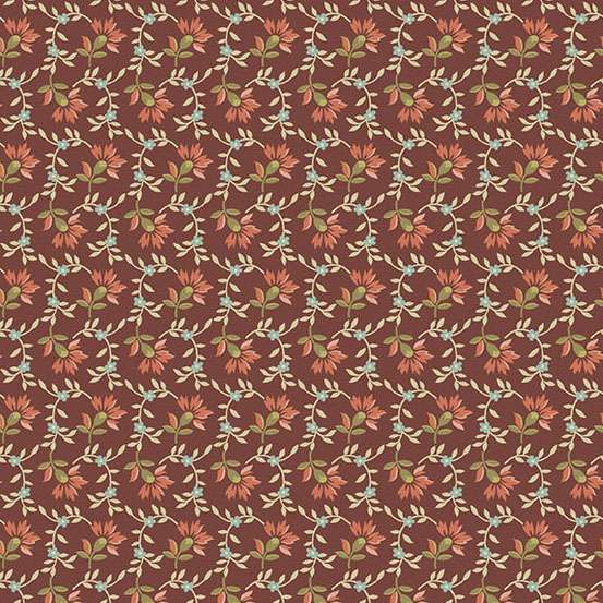 Farmers Daughter Sweet Clover Scarlet A10078R1 by Laundry Basket Quilts for Andover (sold in 25cm Increments)