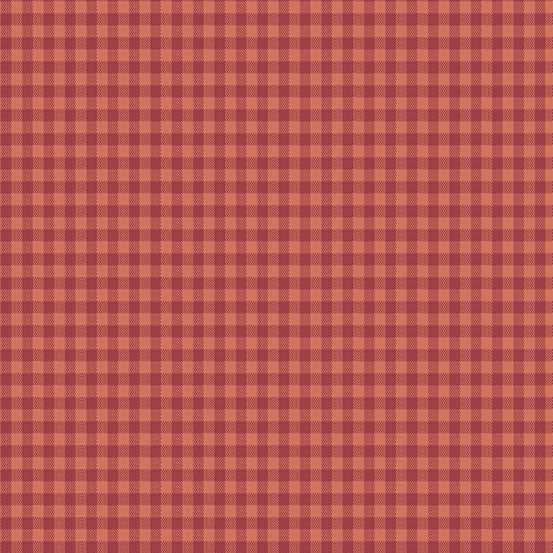 Quiltessential Mini Gingham Blood Orange A10456O by Laundry Basket Quilts for Andover Fabrics (sold in 25cm increments)