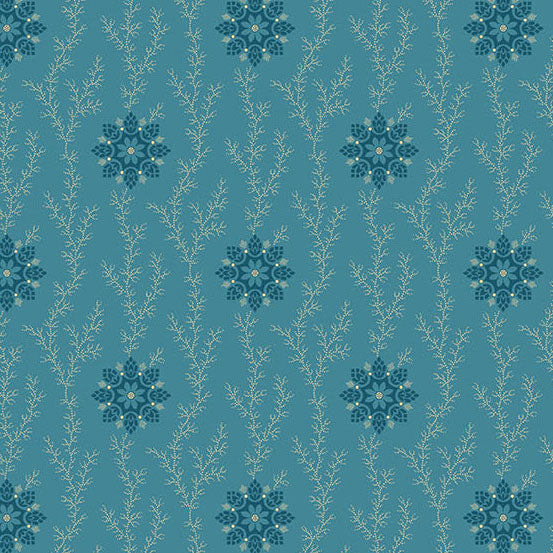 Secret Stash Favorites - Blue Willow Linen & Lace Maine A10540B by Laundry Basket Quilts for Andover Fabrics (sold in 25cm increments)