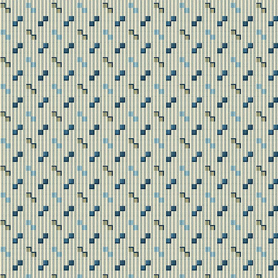 Secret Stash Favorites - Blue Willow Box Step Denim A10563B by Laundry Basket Quilts for Andover Fabrics (sold in 25cm increments)
