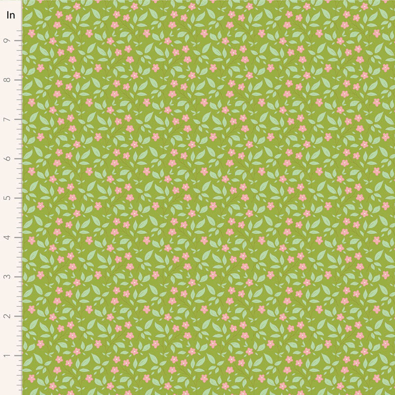 Sunday Brunch Tipsy Green 110114 by Tilda (sold in 25cm increments)