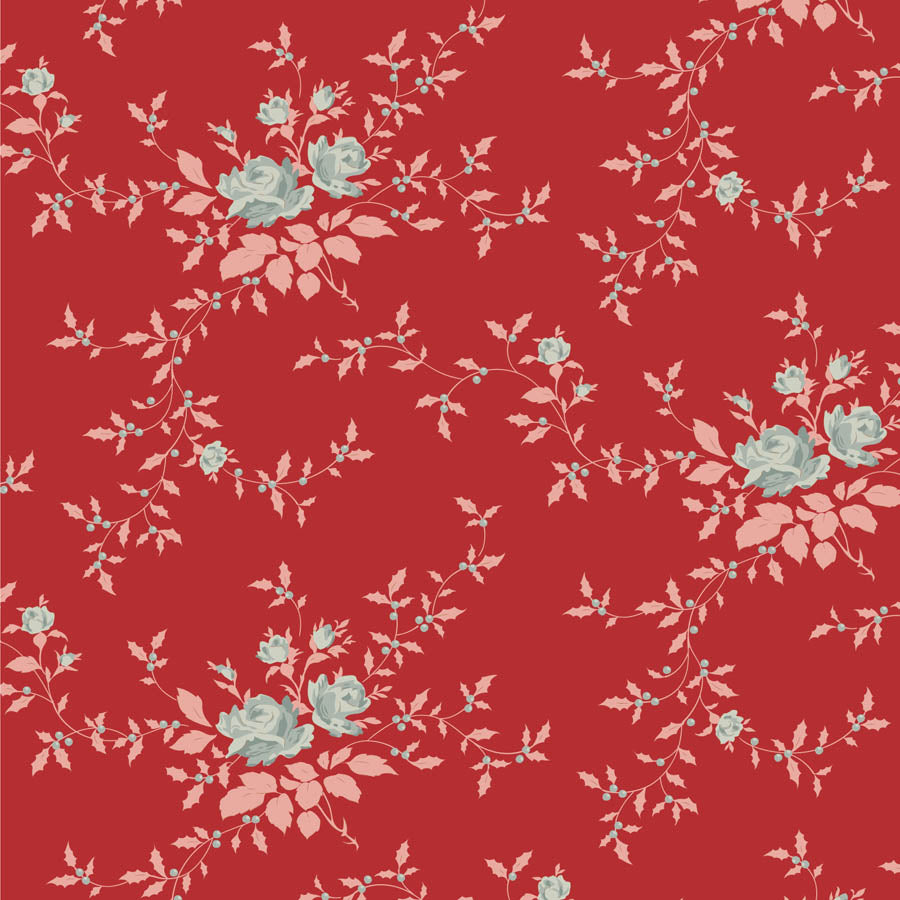 Tilda Merry Little Christmas Noel Red 110139 (sold in 25cm increments)