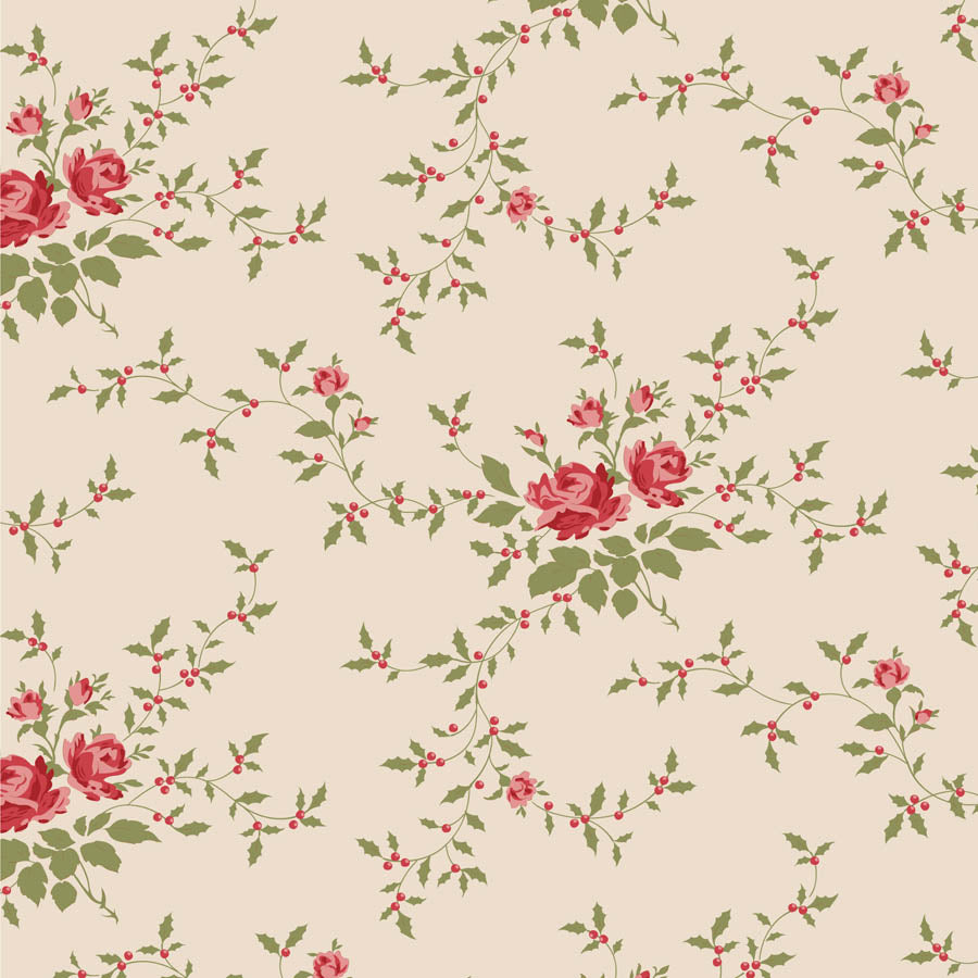 Tilda Merry Little Christmas Noel Cream 110147 (sold in 25cm increments)