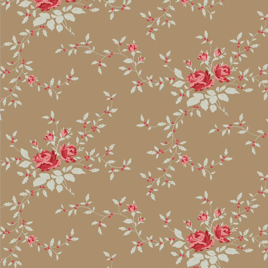 Tilda Merry Little Christmas Noel Taupe 110149 (sold in 25cm increments)