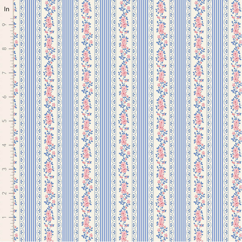 Something Blue Co-ord Claramay Blue 110164 by Tilda (sold in 25cm increments)