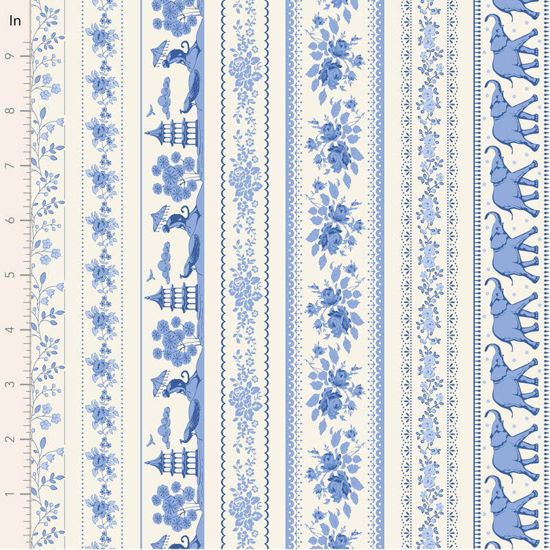 Something Blue Co-ord Borders Blue 110170 by Tilda (sold in 25cm increments)
