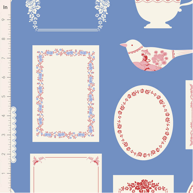 Something Blue Co-ord Labels & Ornaments Blue 110173 by Tilda (sold in 25cm increments)