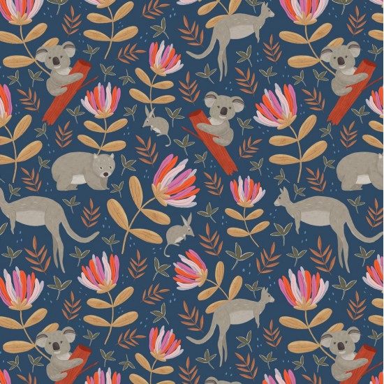 Flora & Fauna Marsupials 11800101 by Nutex Wholesalers (Sold in 25cm increments)
