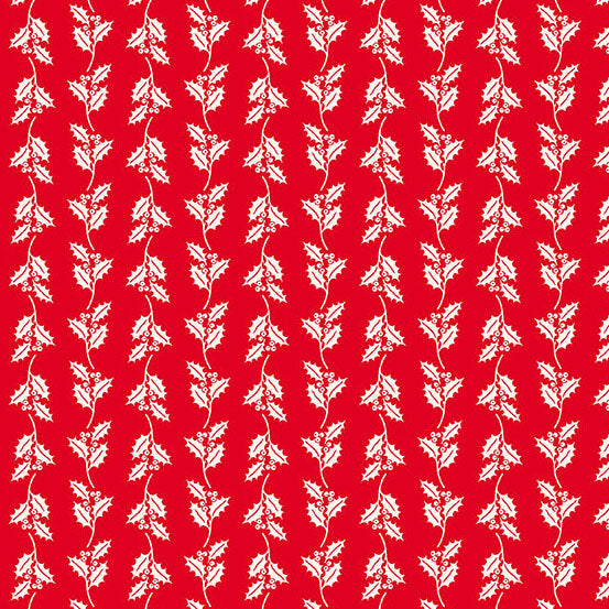 Sugarberry Holly Red A1465R by Andover Fabrics (sold in 25cm increments)