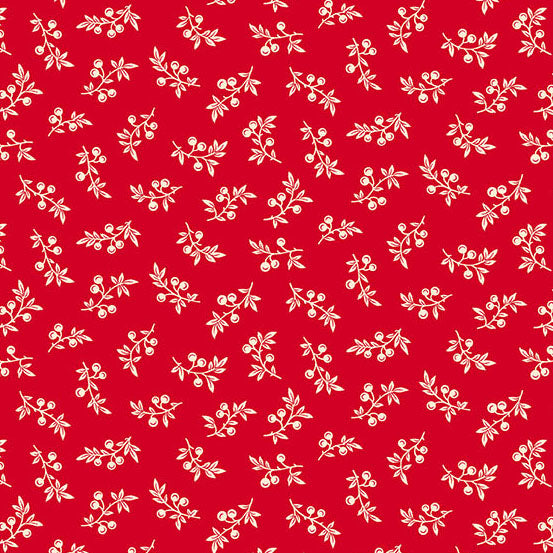 Sugarberry Winter Berries Red A1466R by Andover Fabrics (sold in 25cm increments)