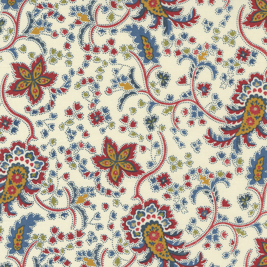 Union Square Cream Flourish Florals M1495111 by Minick and Simpson for Moda (sold in 25cm increments)