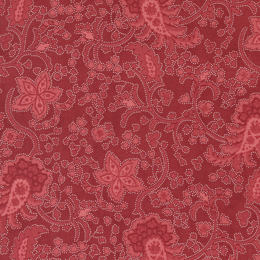Union Square Red Flourish Florals M1495112 by Minick and Simpson for Moda (sold in 25cm increments)