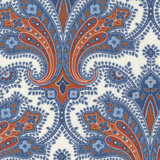 Sunrise Side Cream Indienne Paisley M1496011 by Minick and Simpson for Moda Fabrics (sold in 25cm increments)