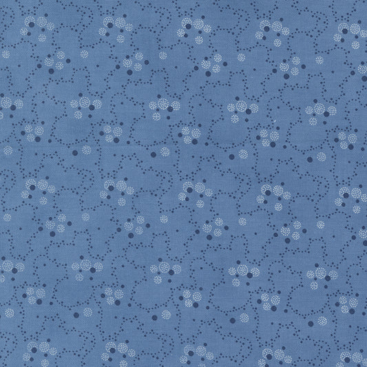 Sunrise Side Med Blue Meandering Dot M1496315 by Minick and Simpson for Moda Fabrics (sold in 25cm increments)