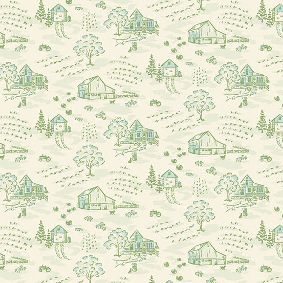 Heartland Little Toile Cream A1583G by Judy Jarvi for Andover Fabrics (sold in 25cm increments)