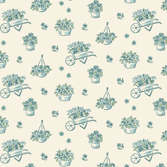Heartland Dianne Flowers Cream A1586B by Judy Jarvi for Andover Fabrics (sold in 25cm increments)