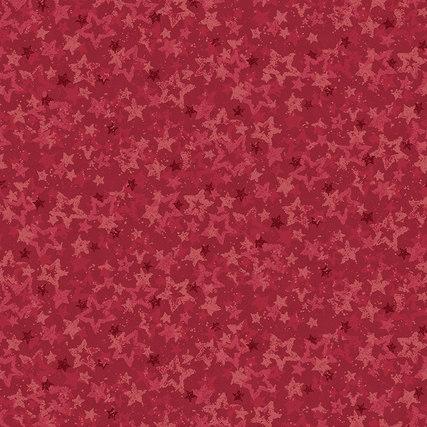 Star Of Wonder - Star of Light Heavenly Star Red 6410 by Nancy Halvorsen for Benartex Fabrics (sold in 25cm increments)