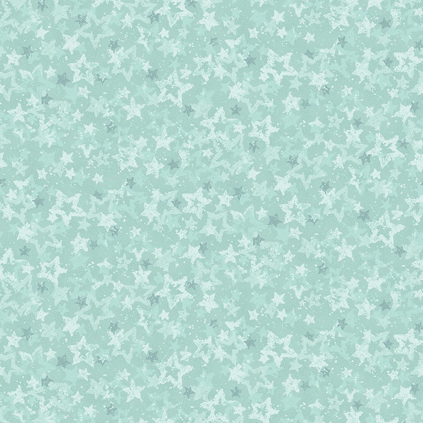 Star Of Wonder - Star of Light Aqua Wideback by Nancy Halvorsen for Benartex Fabrics (sold in 25cm increments)