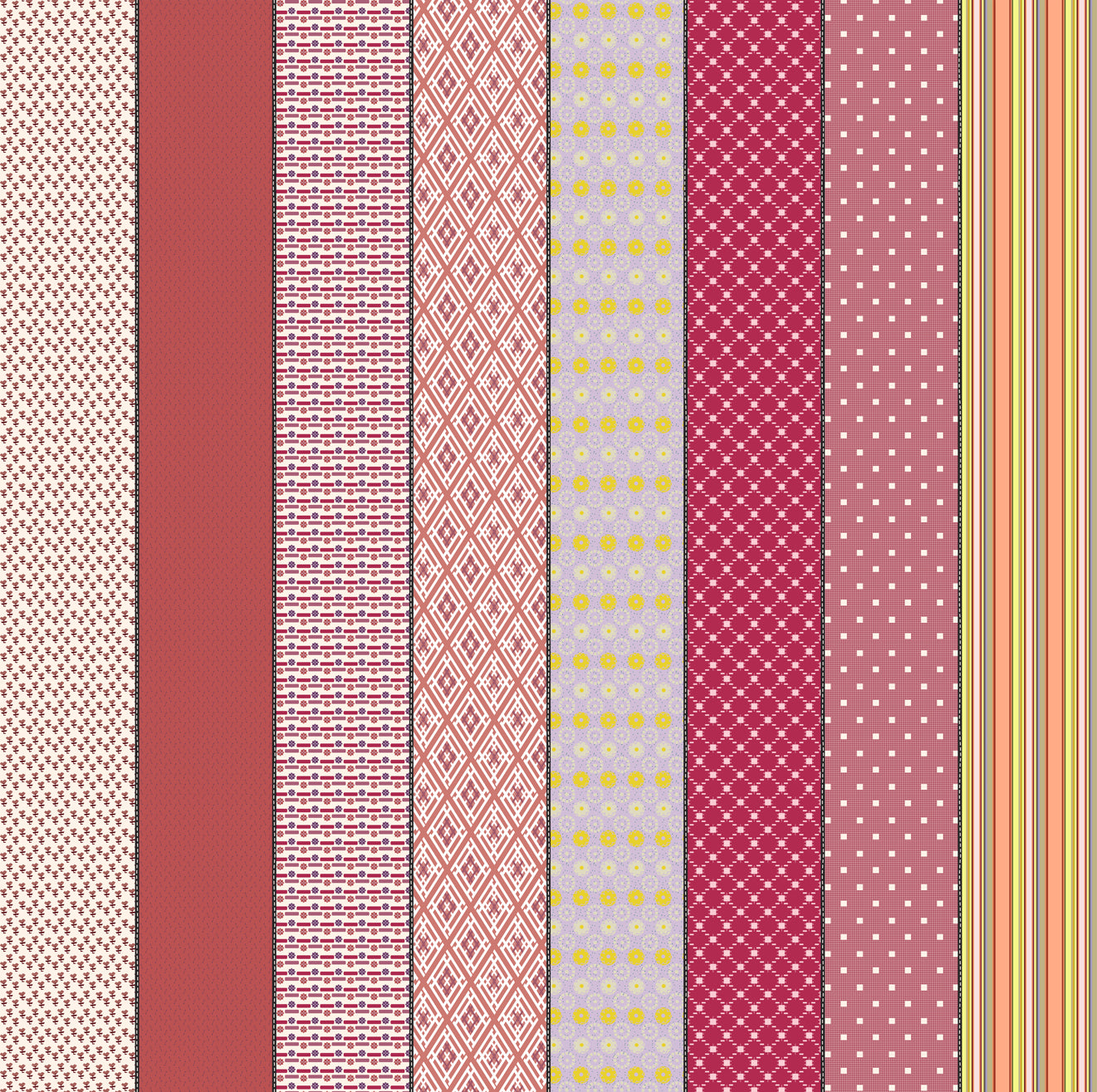 Gathered Lollies Six Blender Trentham M1829512 by Jen Kingwell for Moda Fabrics (sold in 25cm increments)
