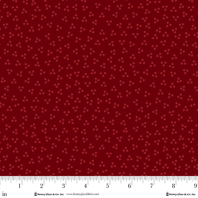 Pennyberry Farm Red Dots 2012-88 by Kim Diehl for Henry Glass Fabrics (sold in 25cm increments)