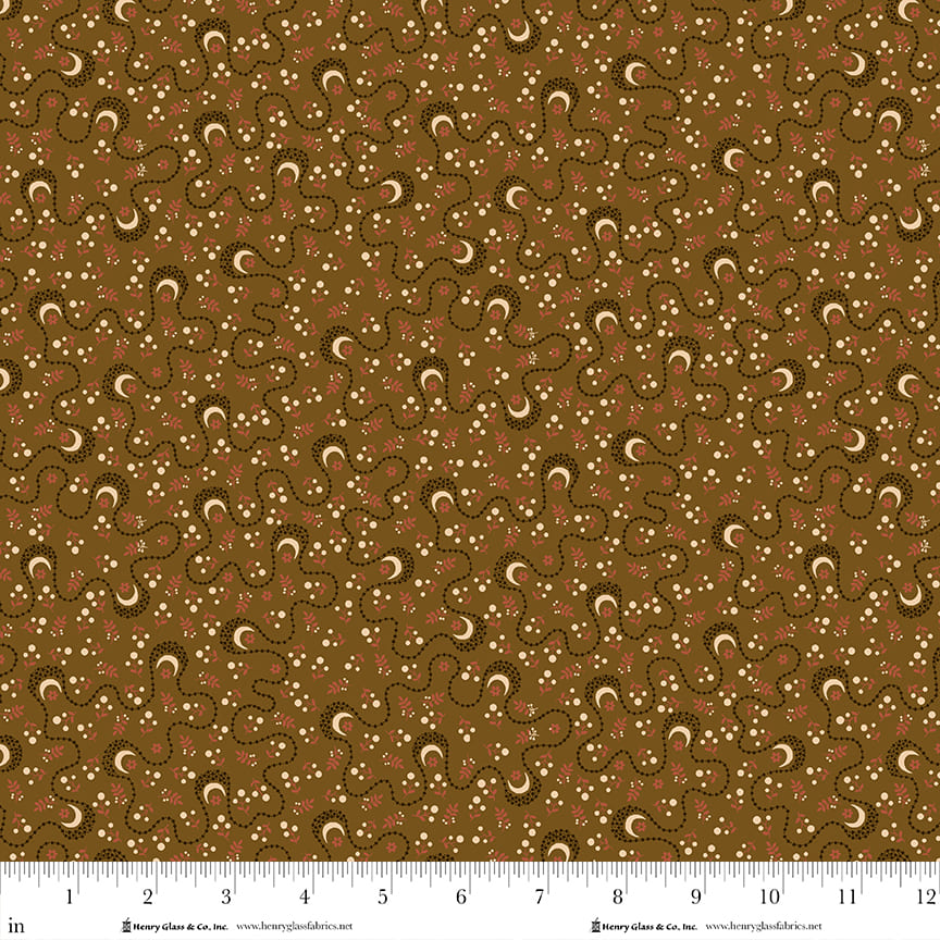 Pennyberry Farm Brown Swirls 2015-33 by Kim Diehl for Henry Glass Fabrics (sold in 25cm increments)