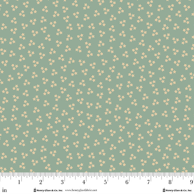 Pennyberry Farm Light Aqua Stars 2016-11 by Kim Diehl for Henry Glass Fabrics (sold in 25cm increments)