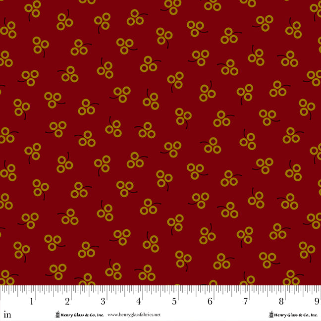 Pennyberry Farm Red Bunches 2017-88 by Kim Diehl for Henry Glass Fabrics (sold in 25cm increments)