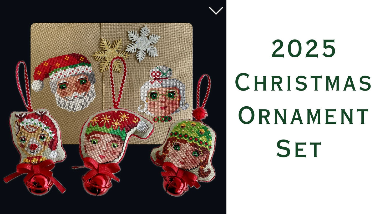 2025 Christmas Ornament Set Cross Stitch Pattern by December Stitches