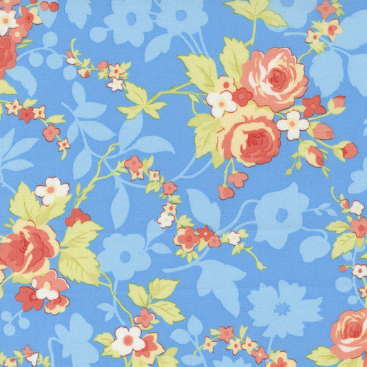 Fruit Cocktail Blueberry Summer Floral M2046013 by Figtree Quilts for Moda (sold in 25cm increments)