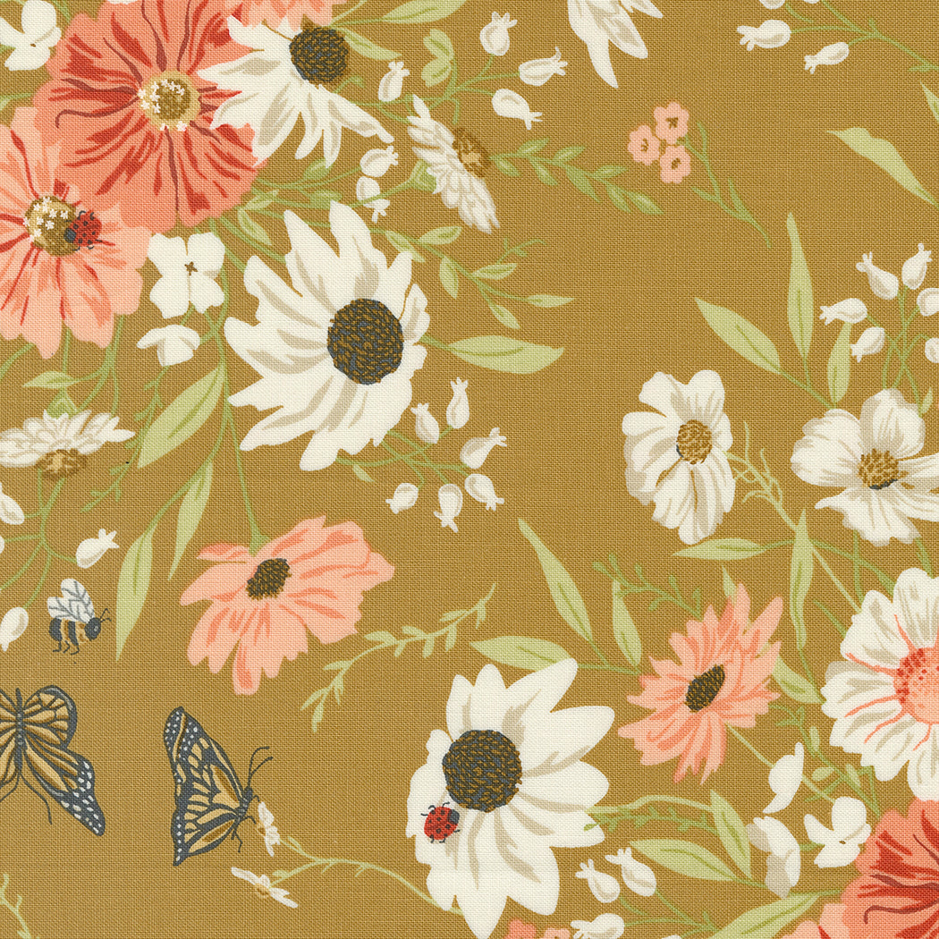 Farmstead Haystack Flowers M2090024 by Stacy Iest Hsu for Moda fabrics (sold in 25cm increments)