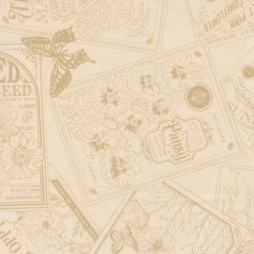My Secret Garden Seeds of Love Natural M2098131 by Stacy Iest Hsu for Moda Fabrics (sold in 25cm increments)
