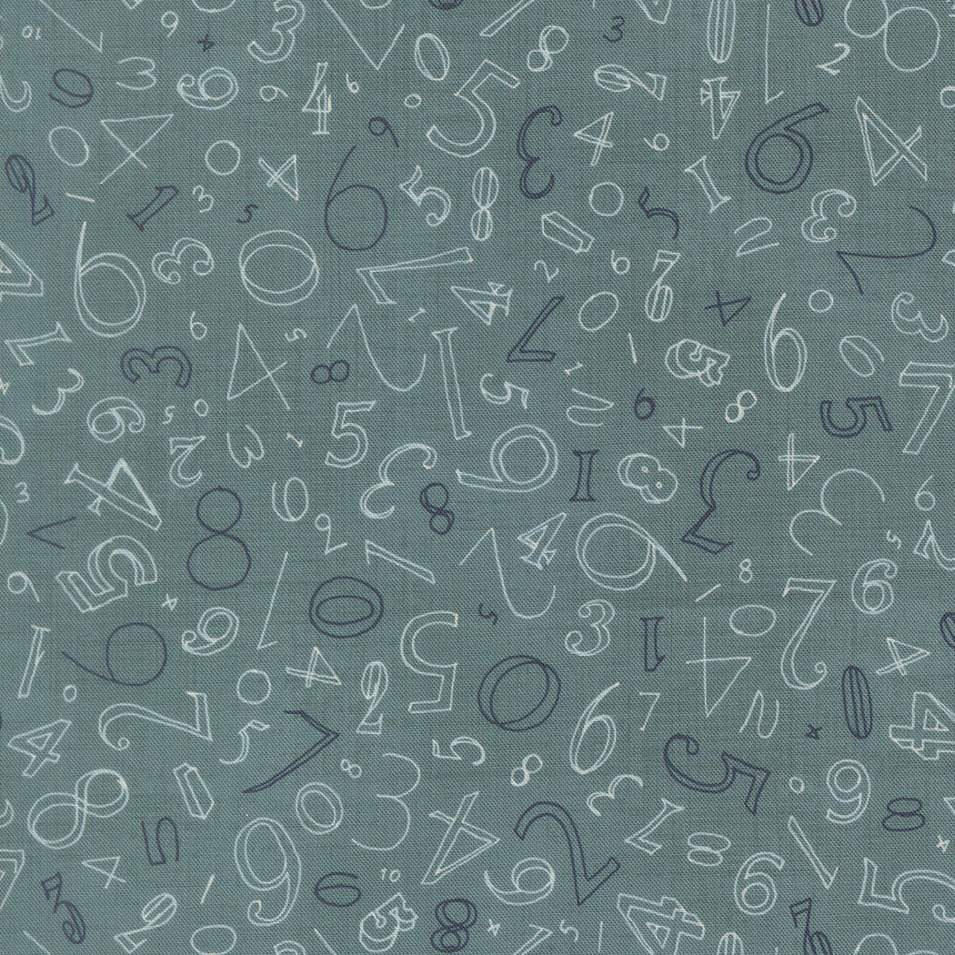 Data Numerals Turing M2467114 by Janet Clare for Moda Fabrics (sold in 25cm increments)