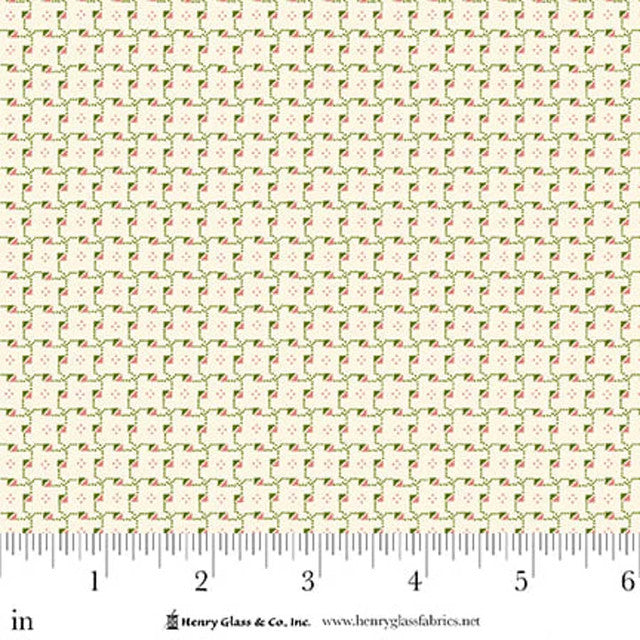 Seasonal Shirtings Green Pink Triangles 2572-62 by Stacy West for Henry Glass Fabrics (sold in 25cm increments)