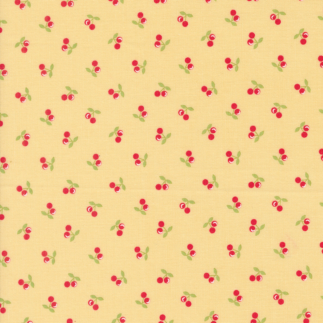 Cali & Co Yellow Cherries M2919416 by Coriander Quilts for Moda Fabrics (sold in 25cm increments)