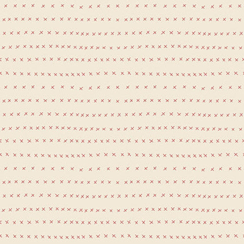 Down Tinsel Lane Cream Cross Lines 3214-44 by Anni Downs for Henry Glass Fabrics (sold in 25cm increments)