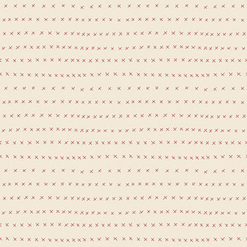Down Tinsel Lane Cream Cross Lines 3214-44 by Anni Downs for Henry Glass Fabrics (sold in 25cm increments)