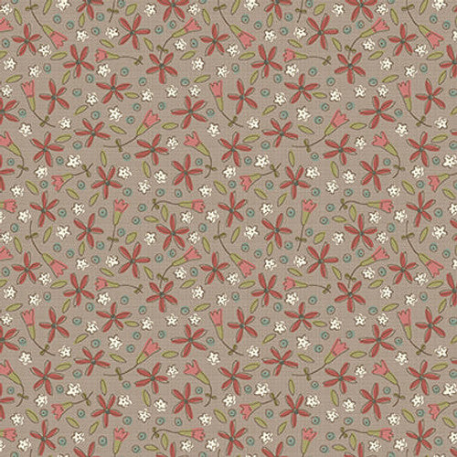 Down Tinsel Lane Taupe Poinsettias 3216-36 by Anni Downs for Henry Glass Fabrics (sold in 25cm increments)