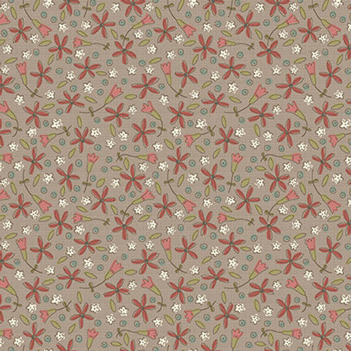 Down Tinsel Lane Taupe Poinsettias 3216-36 by Anni Downs for Henry Glass Fabrics (sold in 25cm increments)